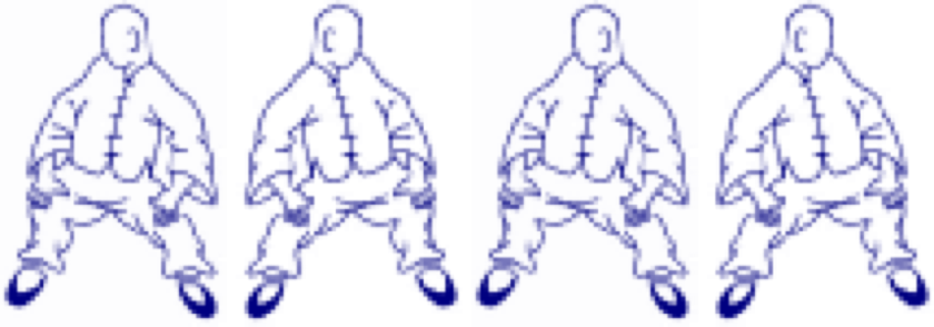 baduanyin looking at your opposite knee